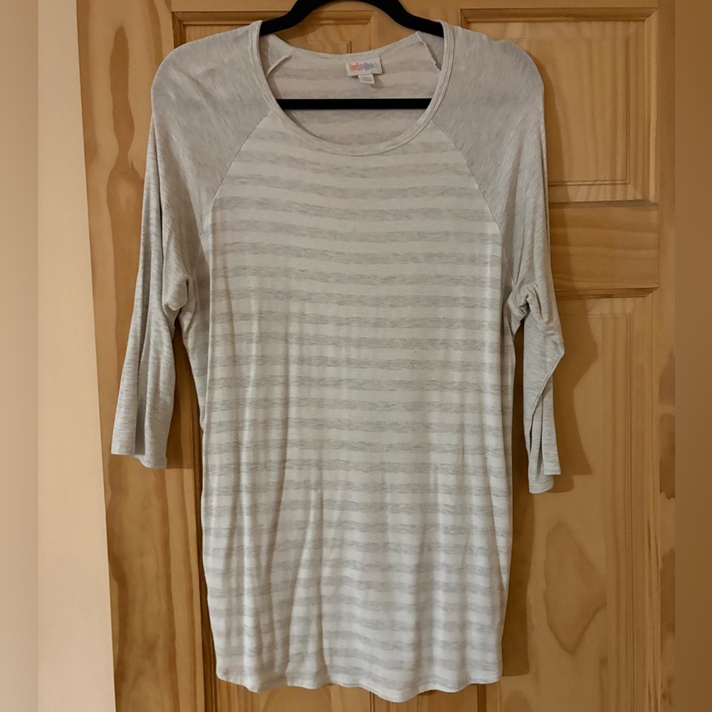Lularoe Striped Gray Top